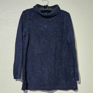 Talbots Mockneck Speckelled Navy  Sweater